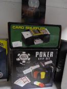 Mirrored Ball, Card Shuffler and a Set of Poker Chips