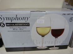 *Set of 8 Break Resistant Symphony Wine Glasses