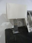 Mirrored Table Lamp with Cream Shade
