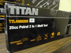 *Titan TTL488GD0 25PC 2-in-1 Multi-Tool Comprising of Long Handled Hedge Trimmer & Strimmer