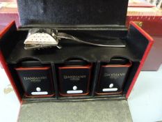 *Red Faux Leather Casket Containing Damman Feres Luxury Tea & Stainless Steel Infuser