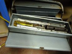 Blue Cantilever Tool Box Containing Assorted Hand Tools