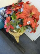 Wicker Planter with Flowers