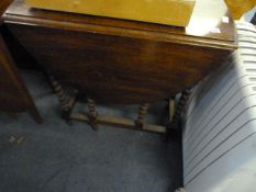 Oak Drop Leaf Table with Barley Twist Legs