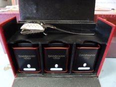 *Red Faux Leather Casket Containing Damman Feres Luxury Tea & Stainless Steel Infuser