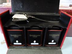 *Red Faux Leather Casket Containing Damman Feres Luxury Tea & Stainless Steel Infuser