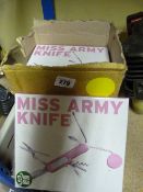 *Box Containing 5 Miss Army Multi-Function Knives