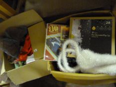 *2 Boxes Containing Christmas Decorations - Slippers - Trainers etc