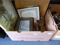 Box Containing Framed Prints etc