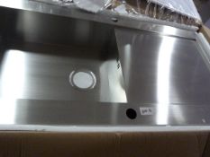 *Pyramis Single Bowl Stainless Steel Square Sink with Drainer in Brushed Stainless Steel Finish