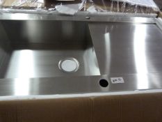*Pyramis Single Bowl Stainless Steel Square Sink with Drainer in Brushed Stainless Steel Finish