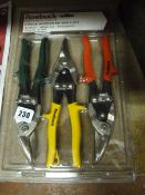3 Piece Aviation Tin Snip Set
