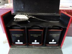*Red Faux Leather Casket Containing Damman Feres Luxury Tea & Stainless Steel Infuser