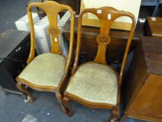 2 Edwardian Oak Dining Chairs