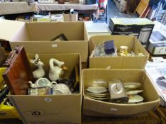 5 Boxes of Bric-a-Brac to Include China & Glassware - Clocks - Cutlery etc
