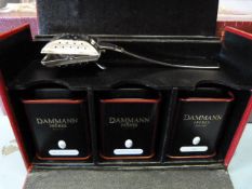 *Red Faux Leather Casket Containing Damman Feres Luxury Tea & Stainless Steel Infuser