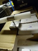 Box Containing 20 Chrome & Frosted Glass Double Wall Lamps