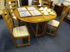 Pine Drop Leaf Table & 4 Chairs