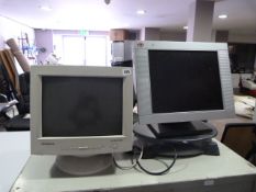 *2 Computer Monitors & Fellows Desk Stand