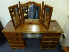 Pine Dressing Table Complete with Triple Mirror