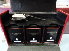 *Red Faux Leather Casket Containing Damman Feres Luxury Tea & Stainless Steel Infuser