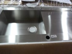 *Pyramis Single Bowl Stainless Steel Square Sink with Drainer in Brushed Stainless Steel Finish