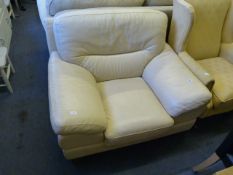Cream Leather Easy Chair