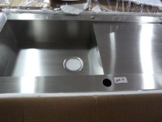 *Pyramis Single Bowl Stainless Steel Square Sink with Drainer in Brushed Stainless Steel Finish