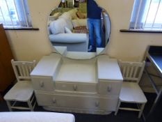 Shabby Chic Art Deco Dressing Table with 2 Children's Chairs
