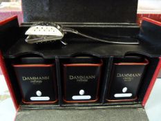 *Red Faux Leather Casket Containing Damman Feres Luxury Tea & Stainless Steel Infuser
