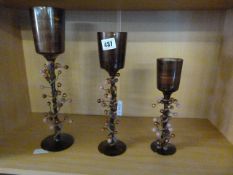 3 Graduated Candle Holders