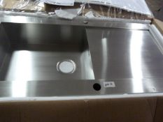 *Pyramis Single Bowl Stainless Steel Square Sink with Drainer in Brushed Stainless Steel Finish