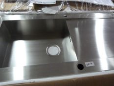 *Pyramis Single Bowl Stainless Steel Square Sink with Drainer in Brushed Stainless Steel Finish