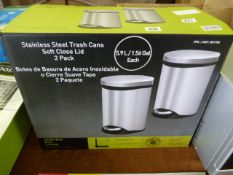 *2 Stainless Steel Trash Cans
