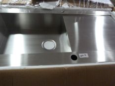 *Pyramis Single Bowl Stainless Steel Square Sink with Drainer in Brushed Stainless Steel Finish