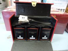 *Red Faux Leather Casket Containing Damman Feres Luxury Tea & Stainless Steel Infuser