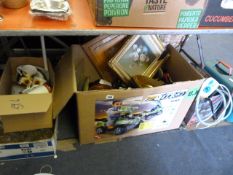3 Boxes of Bric-a-Brac Including China & Glassware - Paintings etc