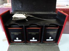 *Red Faux Leather Casket Containing Damman Feres Luxury Tea & Stainless Steel Infuser