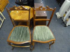Pair of Edwardian Mahogany Hall Chairs