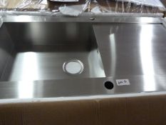 *Pyramis Single Bowl Stainless Steel Square Sink with Drainer in Brushed Stainless Steel Finish