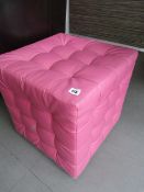 Quilted Pink Faux Leather Stool