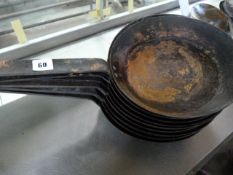 9 Black Iron Frying Pans - Medium