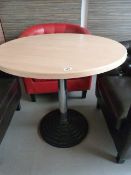 Circular Table on Chrome Pedestal with Heavy Cast Iron Base