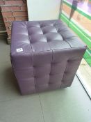 Quilted Lilac Faux Leather Stool