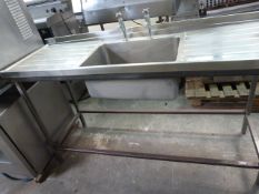 Stainless Steel Sink Unit with Double Drainer & Pillar Taps