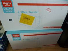 *2 White Argos Toasters