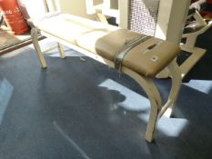 Cream Weight Lifting Bench with Upholstered Seat