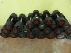 *12 Pairs of Ziva Dumbbells 10KG to 40KG