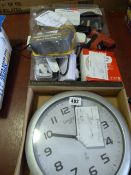 *Kitchen Wall Clock - IPhone Charger Kit - Extension Leads - Glue Gun etc