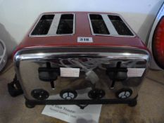 *Red 4 Slice Toaster